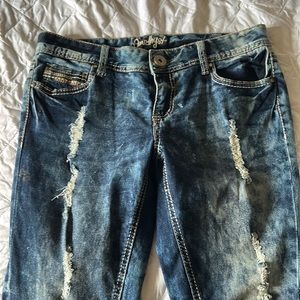 light wash distressed skinny